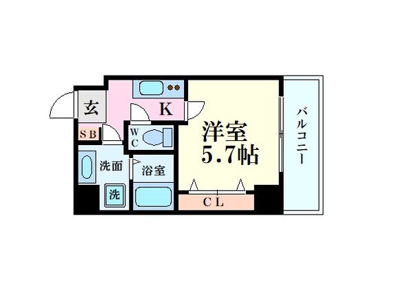 阿波座駅 徒歩7分 7階の物件間取画像